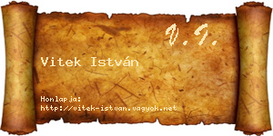 Vitek István névjegykártya